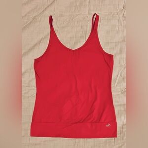 Red Alo Yoga tank with shelf bra (size L)